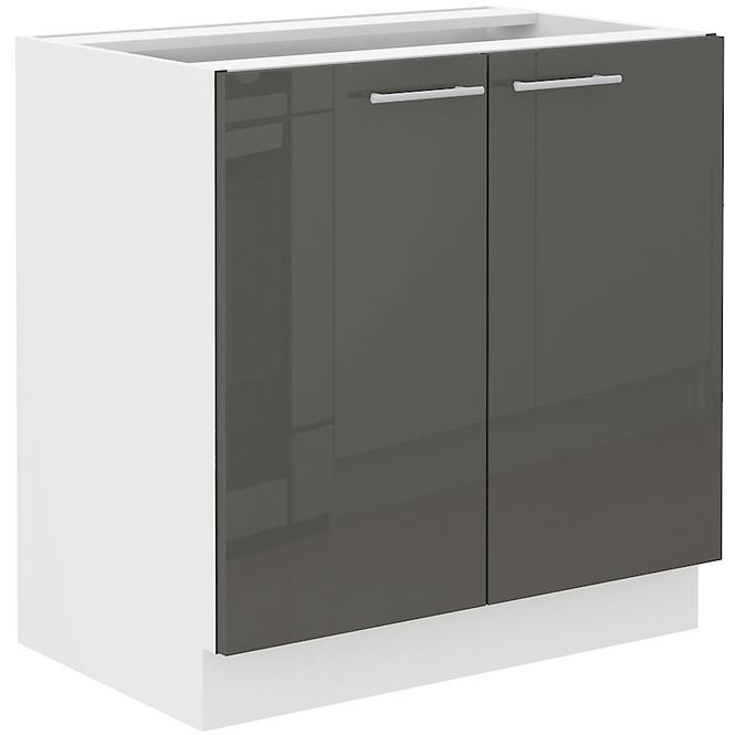 Lara 2f Bb kuhinjski element 2 vrata 80x52x82 cm bijeli/sivi sjaj