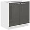 Lara 2f Bb kuhinjski element 2 vrata 80x52x82 cm bijeli/sivi sjaj