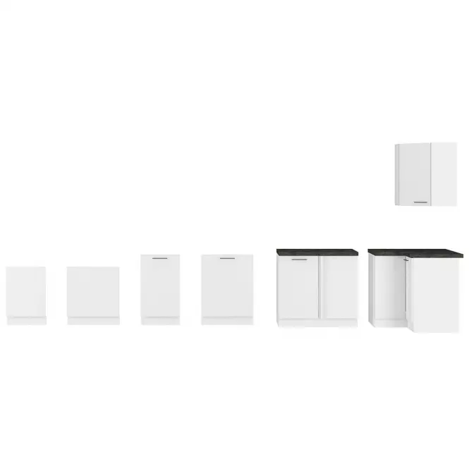 Lara 2f Bb kuhinjski element 2 vrata 80x52x82 cm bijeli/sivi sjaj