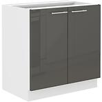 Lara 2f Bb kuhinjski element 2 vrata 80x52x82 cm bijeli/sivi sjaj