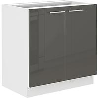 Lara 2f Bb kuhinjski element 2 vrata 80x52x82 cm bijeli/sivi sjaj