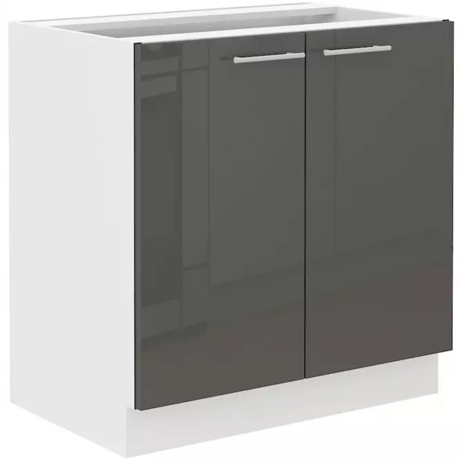 Lara 2f Bb kuhinjski element 2 vrata 80x52x82 cm bijeli/sivi sjaj