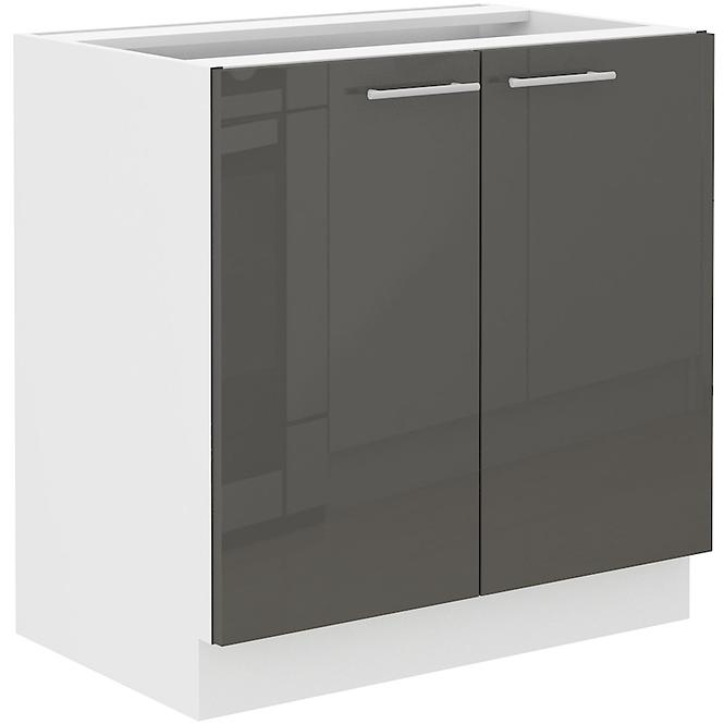 Lara 2f Bb kuhinjski element 2 vrata 80x52x82 cm bijeli/sivi sjaj