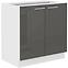 Lara 2f Bb kuhinjski element 2 vrata 80x52x82 cm bijeli/sivi sjaj