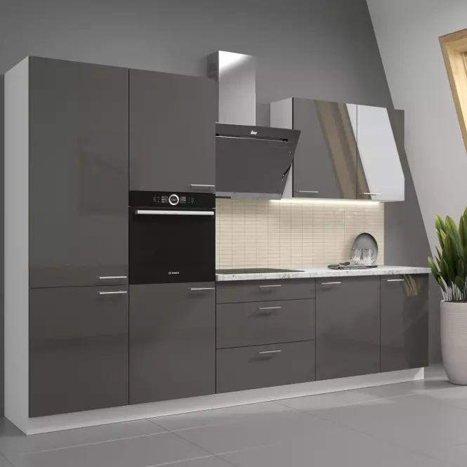 Lara 2f Bb kuhinjski element 2 vrata 80x52x82 cm bijeli/sivi sjaj