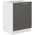 Lara 60d 1f Bb kuhinjski element 1 vrata 60x52x82 cm bijeli/sivi sjaj