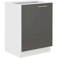 Lara 60d 1f Bb kuhinjski element 1 vrata 60x52x82 cm bijeli/sivi sjaj