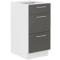 Lara 40d 3s Bb kuhinjski element 3 ladice 40x52x82 cm bijeli/sivi sjaj
