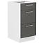 Lara 40d 3s Bb kuhinjski element 3 ladice 40x52x82 cm bijeli/sivi sjaj