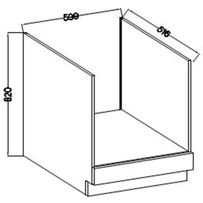 Lara 60d Bb kuhinjski element 60x52x82 cm bijeli/sivi sjaj