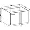 Lara105 Nd 1f Bb kutni kuhinjski element 1 vrata 90x52x82 cm bijeli/sivi sjaj,2