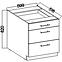 Lara 60d 3s Bb kuhinjski element 3 ladice 60x52x82 cm bijeli/sivi sjaj,2
