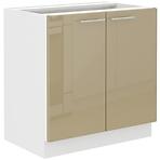 Lara 2f Bb kuhinjski element 2 vrata 80x52x82 cm bijeli/cappuccino sjaj