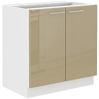 Lara 2f Bb kuhinjski element 2 vrata 80x52x82 cm bijeli/cappuccino sjaj