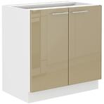 Lara 2f Bb kuhinjski element 2 vrata 80x52x82 cm bijeli/cappuccino sjaj