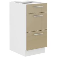 Lara 40d 3s Bb  kuhinjski element 3 ladice 40x52x82 cm bijeli/cappuccino sjaj