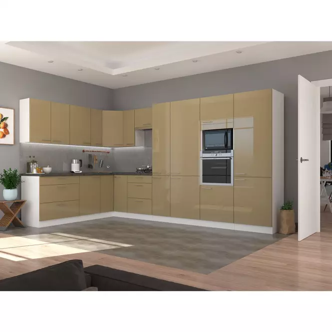 Lara 60d Bb kuhinjski element 60x52x82 cm bijeli/cappuccino sjaj,6