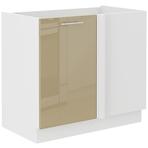 Lara 105 Nd 1f Bb kutni kuhinjski element 1 vrata 90x52x82 cm bijeli/cappuccino sjaj