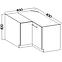Lara 105 Nd 1f Bb kutni kuhinjski element 1 vrata 90x52x82 cm bijeli/cappuccino sjaj,2