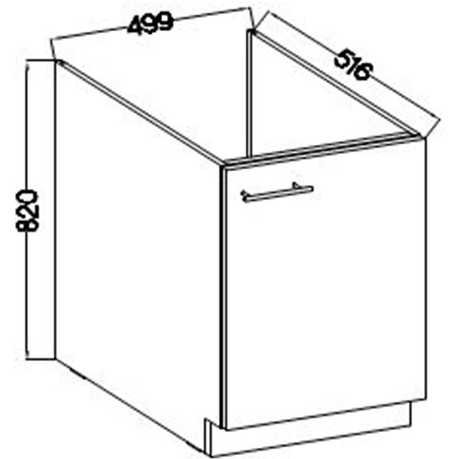 Lara 1f Bb kuhinjski element 1 vrata 50x52x82 cm bijeli/cappuccino sjaj