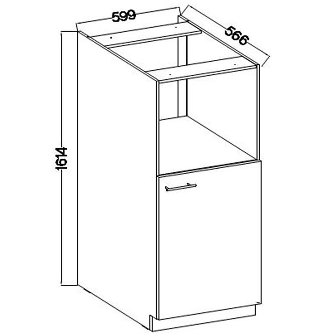 Lara 60dkpl-162 1f Bb kuhinjski element 1 vrata 60x57x161,5 cm bijeli/cappuccino sjaj