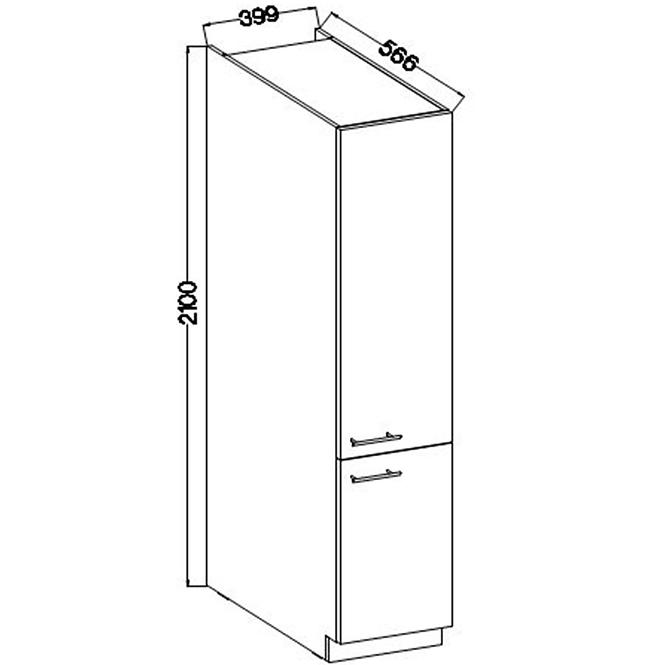 Lara 40dk-210 2f Bb kuhinjski element 2 vrata 40x57x210 cm bijeli/cappuccino sjaj