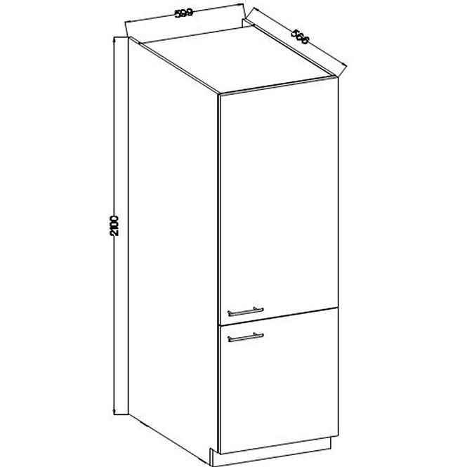 Lara 60dk-210 2f Bb kuhinjski element 2 vrata 60x57x210 cm bijeli/cappuccino sjaj