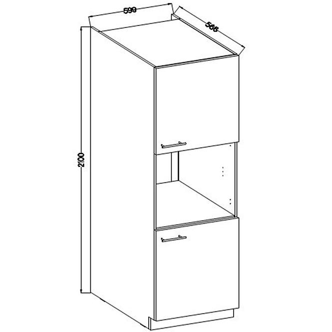 Lara 60dp-210 2f Bb kuhinjski element 2 vrata 60x57x210 cm bijeli/cappuccino sjaj