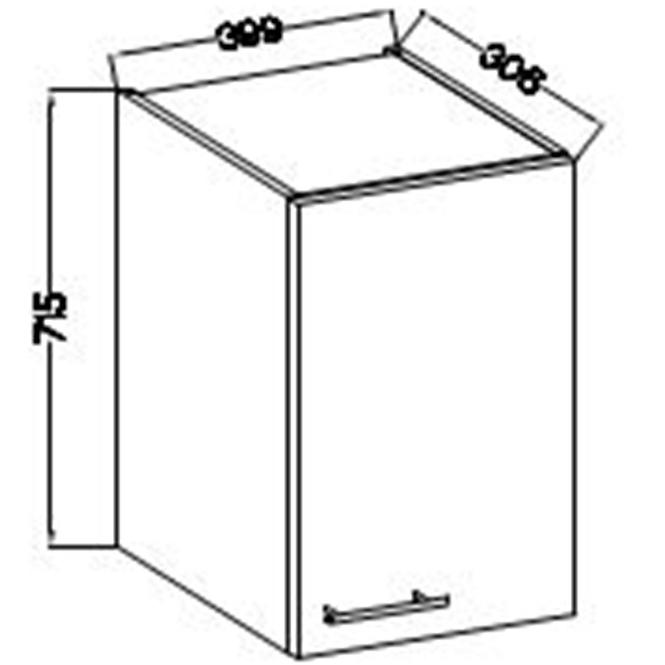 Kuhinjski ormarić Lara 40g-72 1f Mdf bijeli sjaj