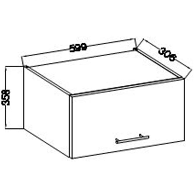 Kuhinjski ormarić Lara 60gu-36 1f Mdf sivi sjaj