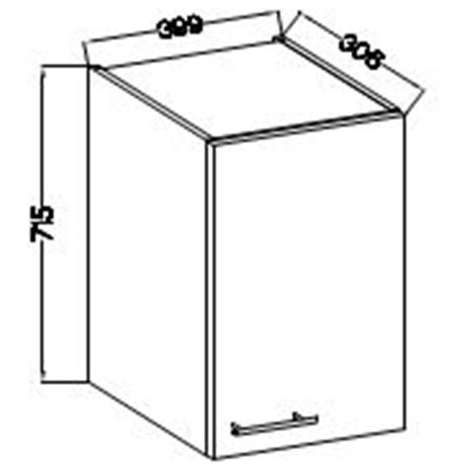 Kuhinjski ormarić Lara 40g-72 1f Mdf sivi sjaj