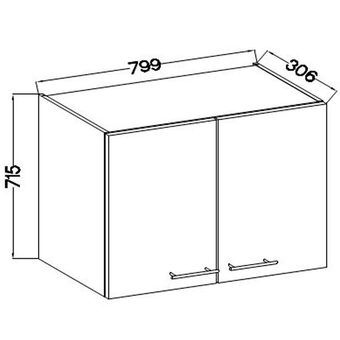 Kuhinjski ormarić Lara 80g-72 2f Mdf Cappucino sjaj