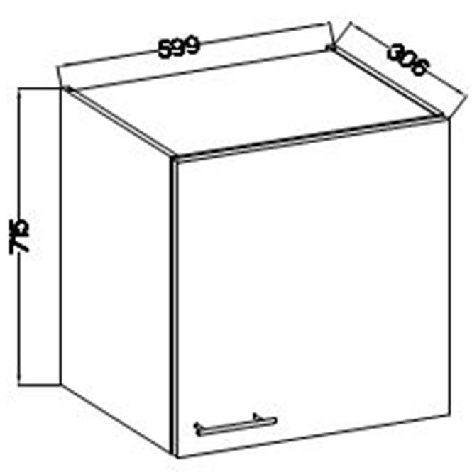 Kuhinjski ormarić Lara 60g-72 1f Mdf Cappucino sjaj