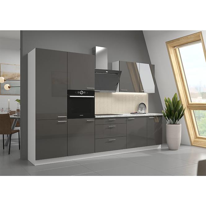 Lara 310 blok kuhinja bez aparata 310x52x210 cm sivo/bijela