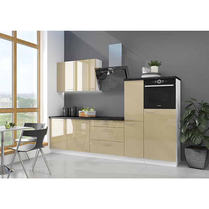 Lara 280 blok kuhinjabez aparata  280x52x210 cm cappuccino/bijela
