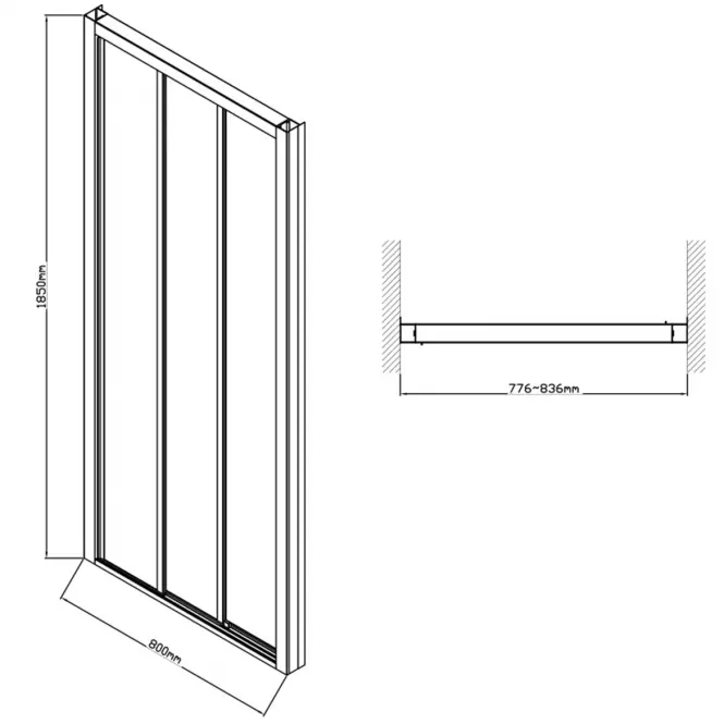 Tuš vrata 80x185 HX152