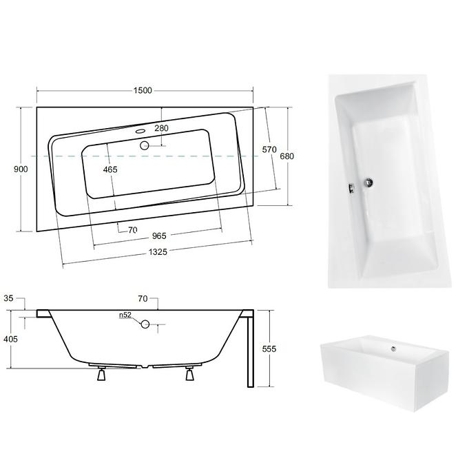 Kada Infinity 150/90 lijeva s nogicama