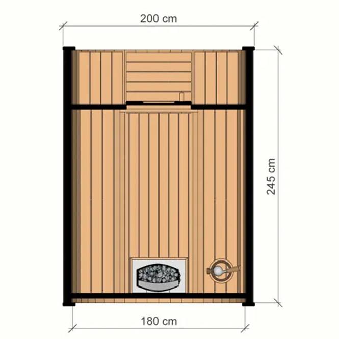 Sauna Bačva s terasom 2,4 m 