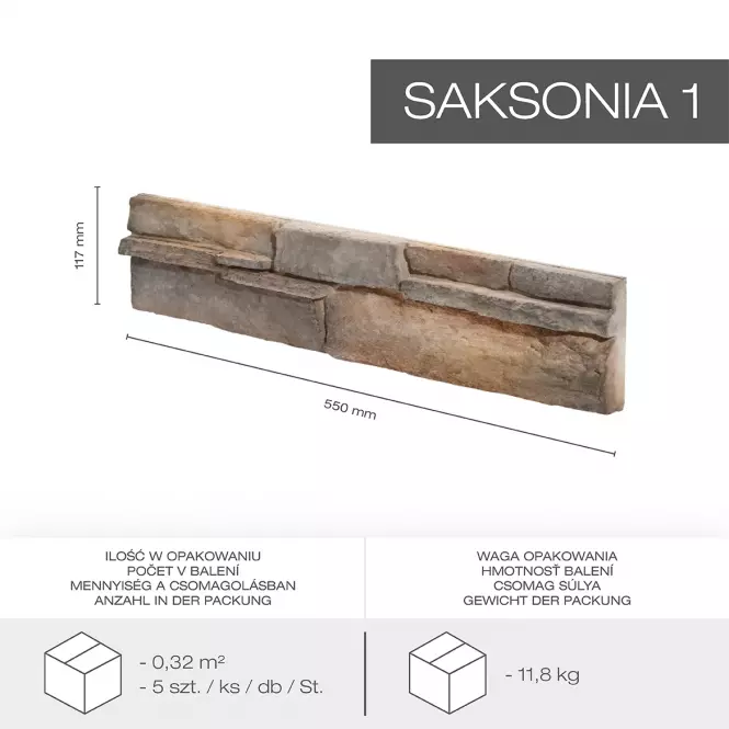 Kamen Saksonia 1, pak=0,32m2