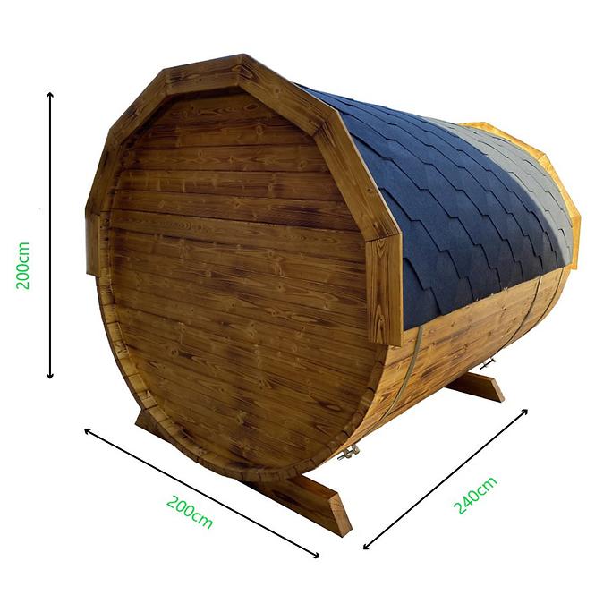 Sauna bačva s terasom + peć Sentiotec 100 9kW