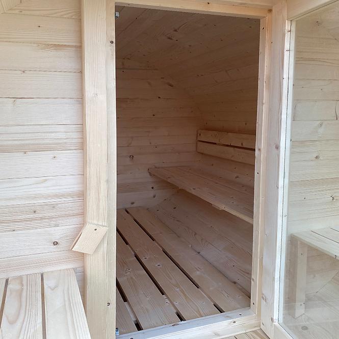 Sauna bačva s terasom + peć Sentiotec 100 9kW