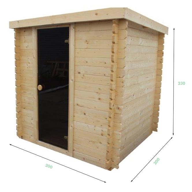 Drvena sauna 2x2m + peć Sentiotec 100 9 kW