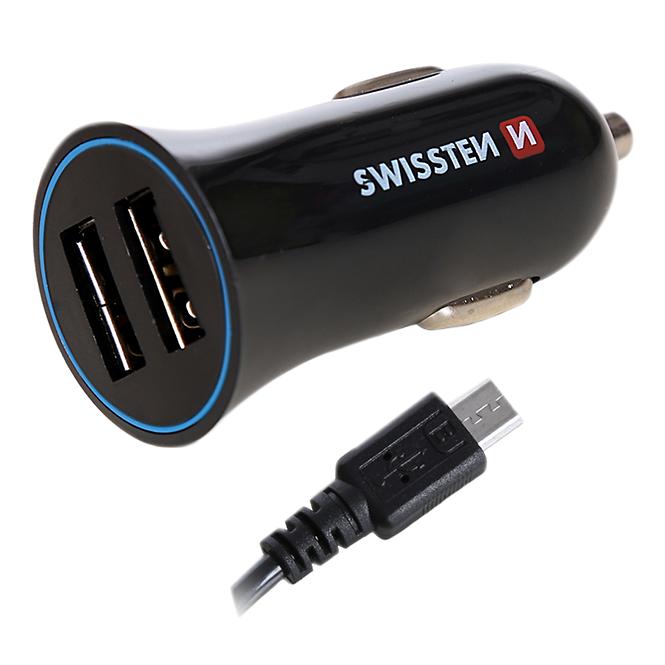 PUNJAČ USB 12/24V SWISSTEN 2,4AMP 2X USB