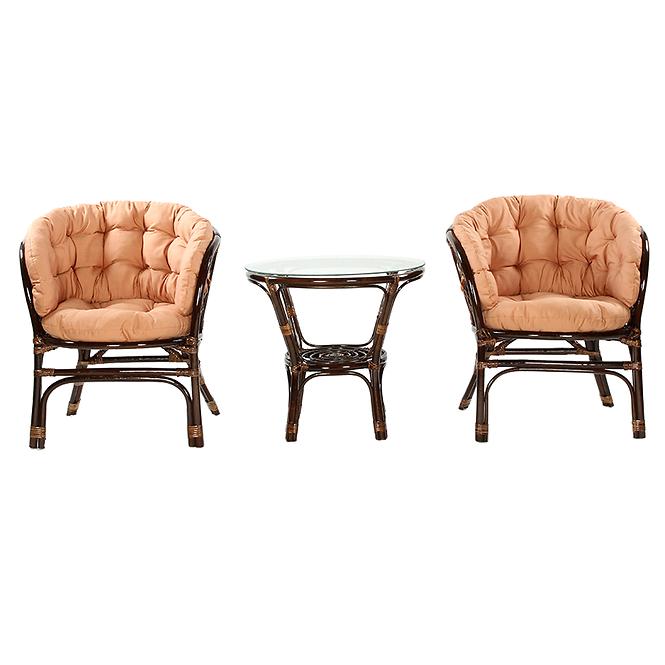 Set od ratana Bahama tamno smeđi/cappucino