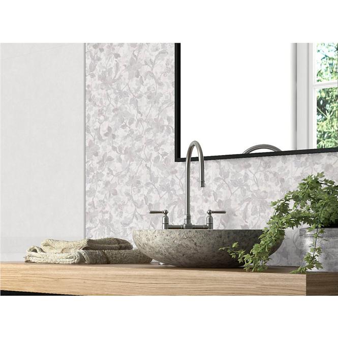 Glazirana zidna pločica Floral gris rett. 30/90