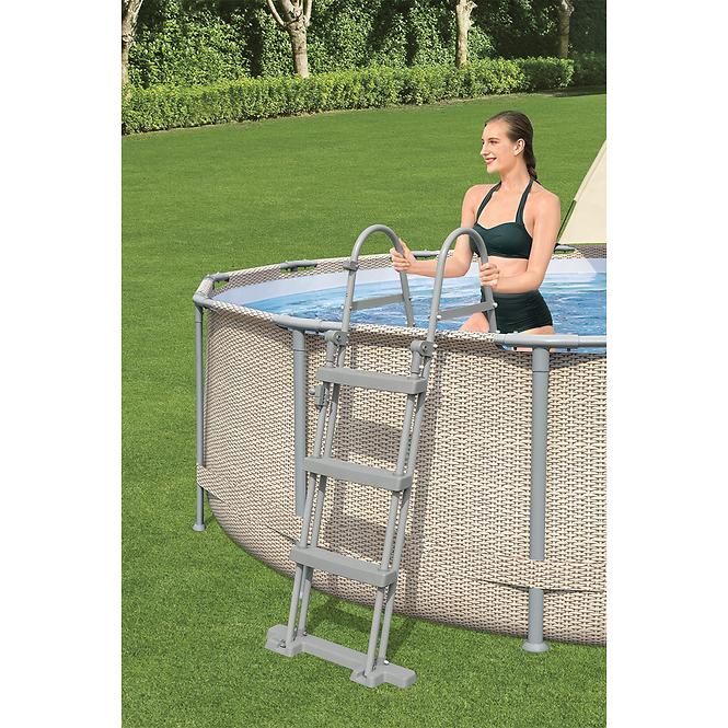 Bazen s metalnom konstrukcijom, pumpom i sjenilom, Power Steel, okrugli, 396 x 107 cm, 5614V