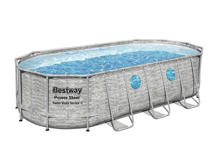 Bazen s metalnom konstrukcijom i pumpom, Power Steel, ovalni, 427 x 250 x 100 cm, 56714