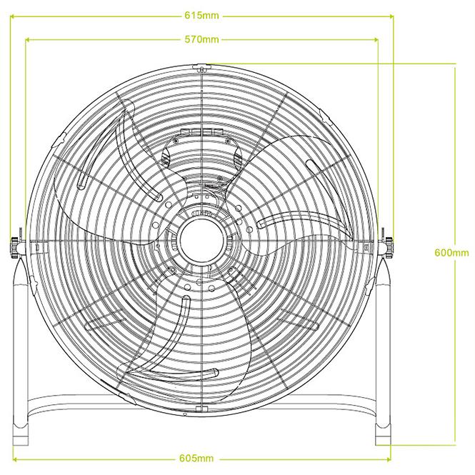 METALNI VENTILATOR 19.5” VO0548 KROM