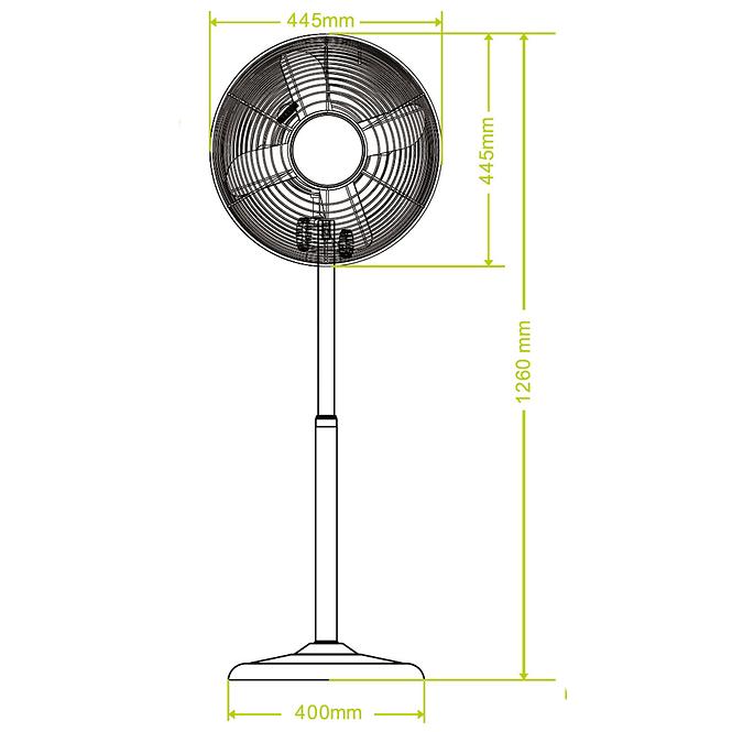 Metalni Podni Ventilator16” VO0245 Krom