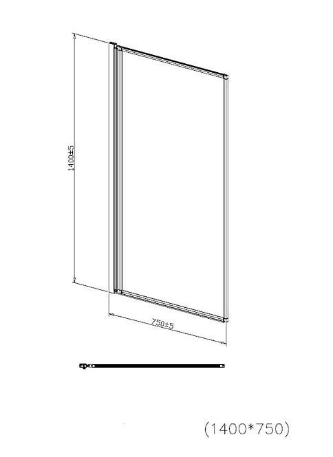 Paravan za kadu 140x75